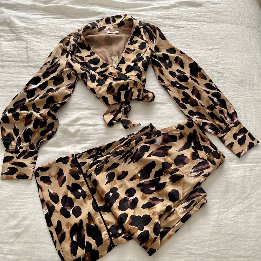 Leopard print two piece set